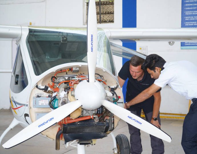 AME students in maintenance training at Carver Aviation